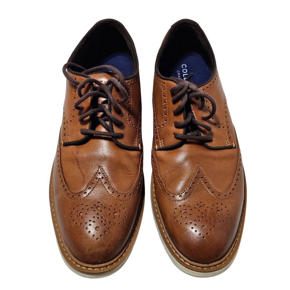 Cole Haan Wingtip Oxford Men Brown Leather Grand Series C34120